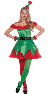lot 2147 image: Stunning Red & Green Sexy Little Helper Polyester Costume, Small (2-4) - 1 Set, Perfect for Holiday Parties & Creating Unforgettable Memories - Retail $33