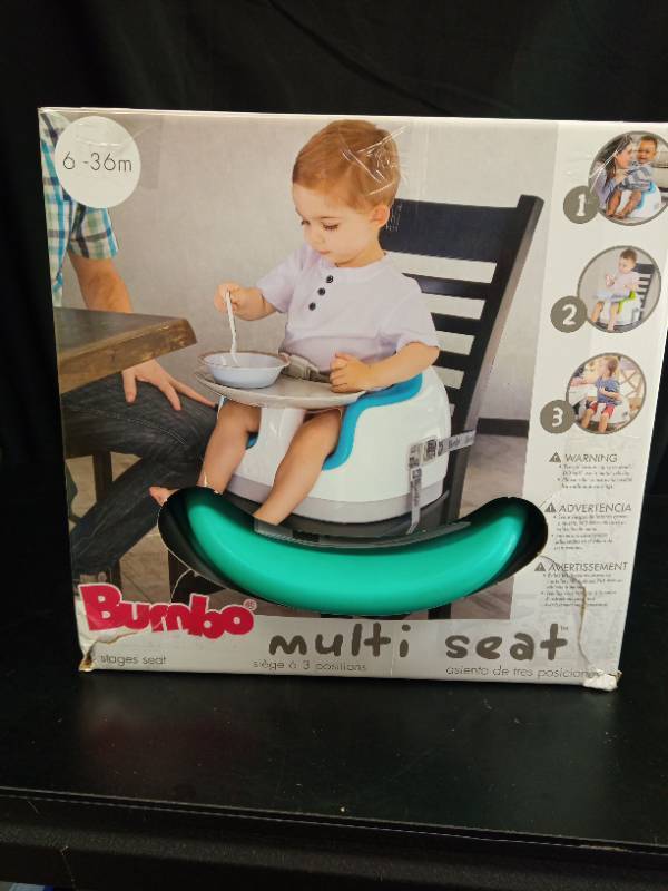 lot 1063 image: Bumbo B11091A1 BabyToddler Adjustable Height 3-in-1 Non-Slip Multi Seat, Aqua - Retail $61
