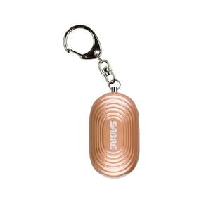 lot 1012 image: SABRE 2-in-1 Personal Alarm with LED Light  Auto Keychain  2.5 in x 1.5 in x 1.5 in  Rose Gold  1 Ct - Retail $15