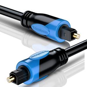lot 1040 image: BlueRigger Toslink - Digital Optical Audio Cable - 15FT - (Fiber Optic Cable, in-wall CL3 Rated, 24K Gold-Plated) SPDIF Digital Audio Optical Cable for Soundbar, Home Theatre, TV, Xbox, PS4 - Retail $16