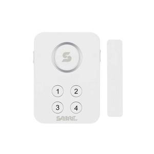lot 1042 image: Sabre Elite Door Alarm Security Sensor for Doors & Windows, Battery Operated, Travel Friendly, White. Includes 2 Alarms - Retail $32
