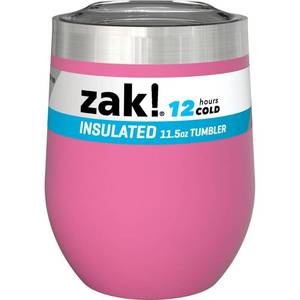lot 1060 image: Zak Designs 11.5oz Double Wall Stainless Steel Chelan Tumbler - Rose Pink - Retail $10