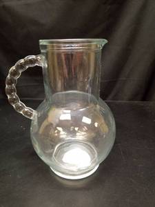 lot 1066 image: Clear Glass Pitcher with Beaded Handle - Retail $15