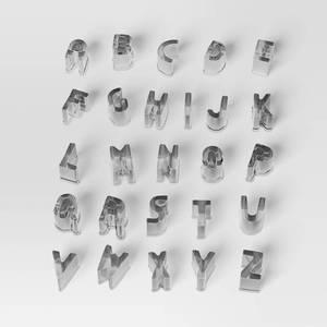 lot 1067 image: 26pc Christmas Alphabet Cookie Cutter Set Silver - Wondershop