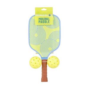 lot 1070 image: Pickle OJoe 15.7 Paddle and Ball Set Traditional Pickleball Paddles - Green Swirl - Retail $19