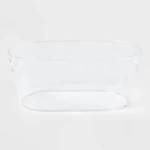 lot 1073 image: 4gal Plastic Beverage Tub - Room Essentials Clear Drink Bucket, Ice Bucket, Dishwasher-Safe - Retail $10