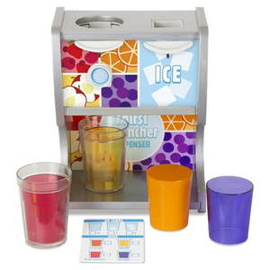 lot 1124 image: Melissa & Doug Wooden Thirst Quencher Drink Dispenser with Cups  Juice Inserts  Ice Cubes - FSC Certified - Retail $44