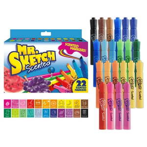 lot 1126 image: Mr. Sketch Scented Markers  Chisel Tip  Assorted Colors  22 Count - Retail $14