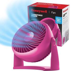 lot 1128 image: Honeywell TurboForce Table Air Circulator Fan, Pink HT900 Quiet Desk Fan, Adjustable Tilt, Portable, 3 Speeds, ETL Listed - Retail $19