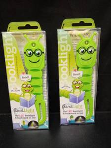lot 1154 image: Bookworm FlexiLight Pals LED Booklight & Bookmark - Set of 2 - Retail $20