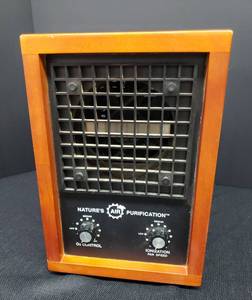 lot 42 image: Natures Air Purification - O3Ionization  - Air Purification Systim - Model #NA-2 - in Red Wood Cabinet - 8.25in W x 12in T x 9in D - Powers On