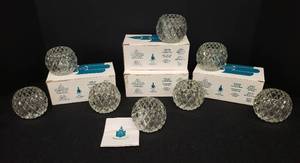 lot 121 image: NIB Party Lite - Rockport Patten - Clear Glass VotiveTealight Holders - 2 per Box - 4 Boxes