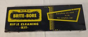 lot 173 image: Vintage 1950s-60s Mill Run BRITE-BORE Rifle Cleaning Kit in Original Metal Case - 14in L x 4.75in W x 1.75in T- Appears Little Use & Assumed Complete