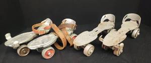 lot 29 image: Vintage Metal Skates - 1 is Hustler Speed King