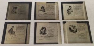 lot 30 image: Antique Early 1900s Glass Photography Negative - Print Advertising Plates - from The Cornish Studio in Arkansas City, KS - 6 Pcs with Different Scenes & Text - 4in w x 3.25in T