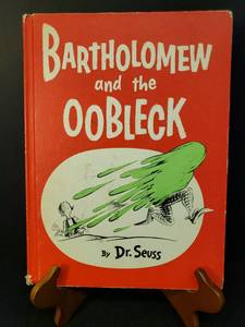 lot 117 image: Vintage 1949 1st Edition DR.SEUSS - Bartholomew and the Oobleck Hard Cover Big Book - Random House Book Club Edition