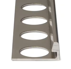 lot 154 image: Bundle of 2 Pieces Satin Nickel 38 in. x 98 12 in. Aluminum L-Shaped Tile Edging Trim