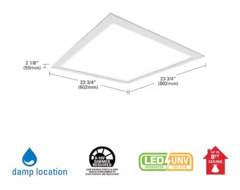 lot 260 image: 2 ft. x 2 ft. 3416 Lumens Integrated LED Panel Light 4000K