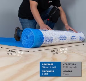 lot 3 image: AirGuard Premium Underlayment 300 sq. ft. 40 in. x 90 ft. x 2 mm with Microban for Laminate and Engineered Wood Floors Retails $130