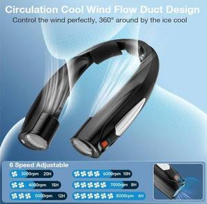 lot 37432 image: AI Neck Fan, 6 Speeds Adjustable Portable Personal Fan Rechargeable, Faster Cooling Wearable Fan, Ultra Quiet for Home, Office, Travel, Outdoor(black) - Retail $30