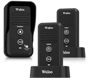 lot 37437 image: Wireless Intercom Doorbells for Home Classroom, Intercommunication Waterproof Electronic Doorbell Chime with 12 Mile Range 3 Volume Levels Rechargeable Battery (Black, 1&2) - Retail $55