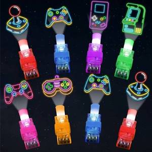 lot 37453 image: 35Pcs Video Game Party Favors Game LED Finger Lights Glow in the Dark Light Up Finger Lights Toys Bulk for Games Birthday Decorations Supplies Kids Goodie Bags Back to School Party Classroom Prizes - Retail $14