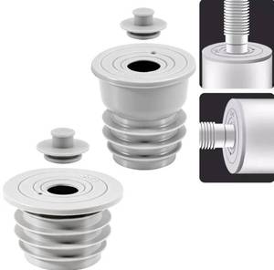 lot 37454 image: 2 Pcs Washing Machine Drain Silicone Sealing Plug Leak-Proof Drain Sealing Silicone Ring with Water Purifier Connection Port fit Washing Machine Sink(13.7-15.7in & 17.7-19.6in) - Retail $10