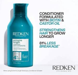 lot 37465 image: Redken Extreme Length Biotin Conditioner For Longer Hair �� Promotes Healthy Hair Growth, Strengthens & Detangles Damaged Hair, Infused With Biotin & Castor Oil�� - Retail $29