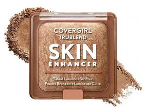 lot 37472 image: COVERGIRL TruBlend Skin Enhancer Baked Luminous Bronzer, with Hyaluronic Acid & White Rose Extract, Blends Seamlessly - 300 Honey Bun (Light Bronze with Champagne Swirls) - Retail $13