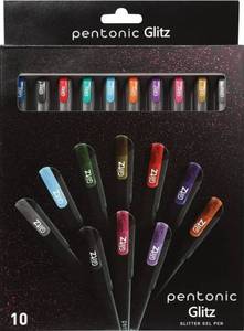 lot 37485 image: Glitter Gel Pens, 10 Count, 10 Assorted Colors, 1.0 mm Bold Point, Smooth Writing For Journaling, Notetaking & Art Projects (1002365) - Retail $5