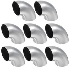 lot 37504 image: 8 Pack 2.5 Inch 304 Stainless Steel Exhaust Elbow Pipe, 90° Mandrel Bend Elbow, Thickness 16GA.065, Exhaust Pipe Tubing for Car Modified, Exhaust System, Stair Handrail - Retail $20