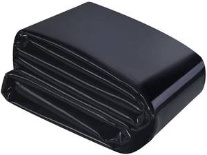 lot 37522 image: 10 x 13 FT Pond Liner, 20 Mil Pond Liners for Outdoor Ponds, Black Fish Pond HDPE Liner for Koi Ponds, Streams Fountains and Garden Waterfall - Retail $32