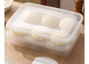 lot 37526 image: 2 Pack Transparent Proofing Box, Observable Pizza Dough Proofing Box, Sealed Pizza Dough Proofing Container whit Lid (Transparent) - Retail $20