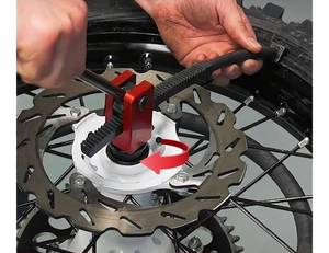lot 37527 image: Dirt Bike Tire Changing Tools Compatible with Enduro and Motocross Dirt Bike Tire Changer - Retail $60