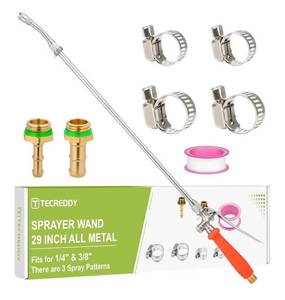lot 37535 image: Replacement Pump Sprayer Wand, 29 Inch All Metal Spray Wand for Tank Sprayer with Stainless Steel Extension Tubes, 14 38 Brass Barbs Joint Parts for Weed Lawn Plants Careing Watering - Retail $20
