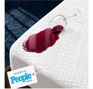 lot 37537 image: 100% Waterproof King Mattress Protector - 360 Protection Against Spills, Stains & Accidents for Parents & Pet Owners - Noiseless & Cooling Viscose Made from Bamboo (White) - Retail $30