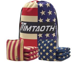lot 37588 image: Dual Sided Corn Hole Bags Professional Cornhole Bags Set of 8 Regulation Corn Hole Bean Bags Slick and Stick - Retail $32