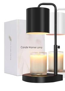 lot 37594 image: Large Jar Candles Compatible - No Flame Scented Wax Warmer with 2 Bulbs  - Retail $20