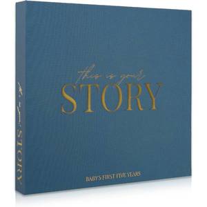 lot 37600 image: Baby Memory Book from Pregnancy to Age 5, Baby Book Keepsake & Milestone Journal for Boy or Girl, Gender Neutral Scrapbook Album with Stickers & Keepsake Box. WATERMARK ON FRONT COVER. - Retail $26