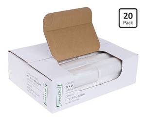lot 37604 image: Trash Can Liners - Wholesale 1000 Count Small Trash Bags on Perforated Roll 7-10 Gallon Garbage Bags for Light Office Trash Bathrooms Business Home Commerical and Industrial 24 x 24 - Retail $26