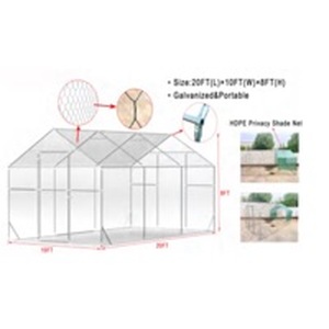 lot 215 image: Large Galvanized Steel Chicken Coop 20x10x8 Feet
