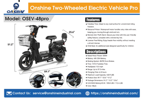 lot 116 image: Onshine OSEV-48Pro Electric Scooter 500W Motor 37.3 Mile Range