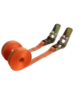 lot 131 image: Ratchet Tie Down Straps with Orange Webbing