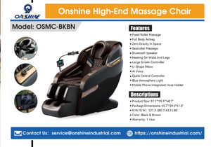 lot 140 image: Onshine Full Body Zero Gravity Massage Chair with Bluetooth and Heating BKBN