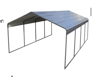 lot 157 image: Galvanized Steel Metal Carport 12x20 Feet