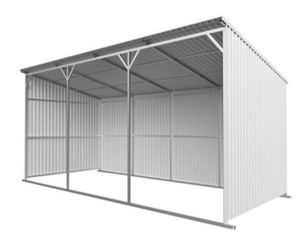 lot 260 image: 25FT x 12FT Heavy-Duty Metal Livestock Shelter Shed same as 230