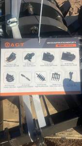 lot 430 image: AGT Mini Excavator Attachment Set with Hydraulic auger