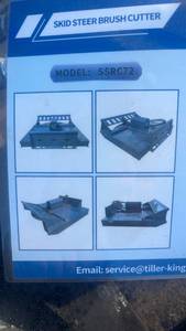 lot 450 image: 72 Inch Skid Steer Brush Cutter Hydraulic Mower Attachment Model SSRC72