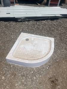 lot 509 image: Corner Shower Base with Plumbing Fixtures