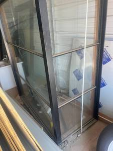 lot 510 image: Large Glass corner window Metal Frame